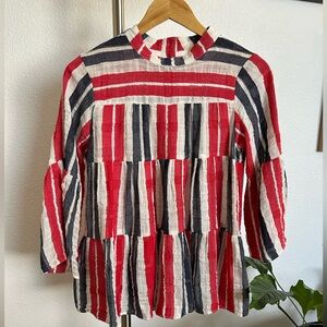 Gorgeous cotton/linen striped blouse